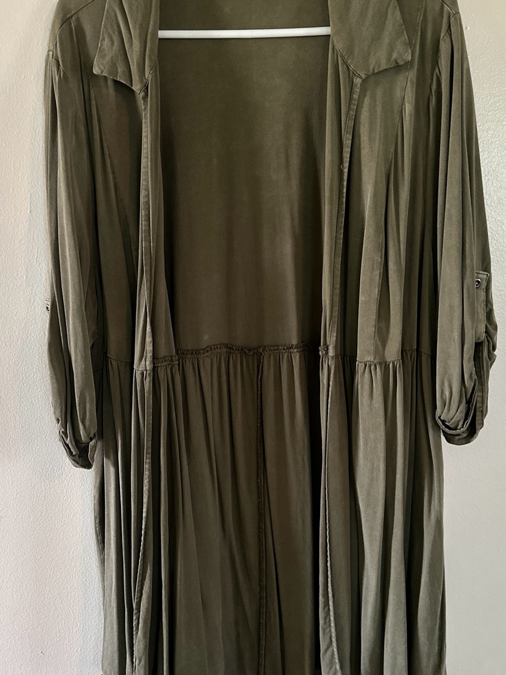 torrid Olive Green Maxi Dress with Gathered Waist